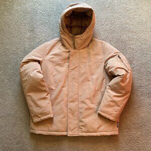 Men's Tan Hooded Izod Puffer Winter Coat - Size L